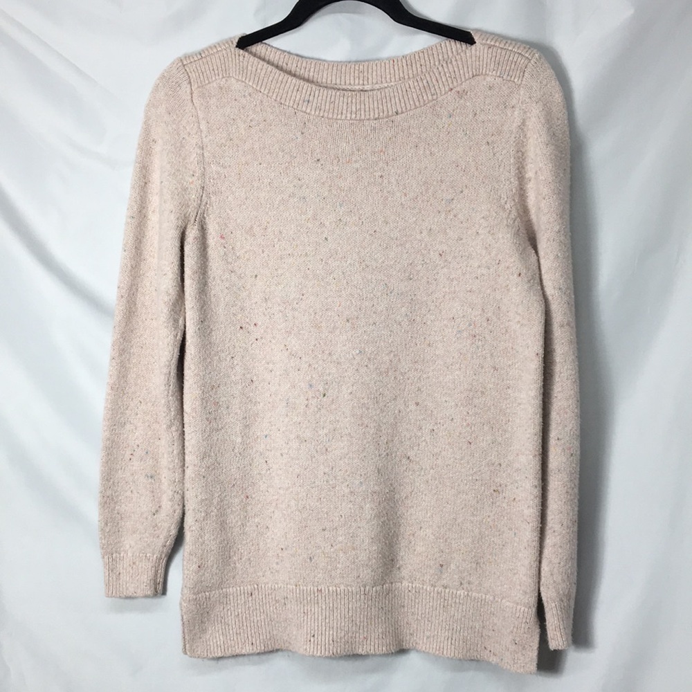 Loft Women’s Light Pink Speckled Knit Sweater Size M Like-NEW Condition